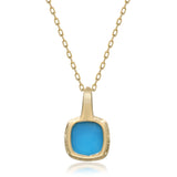 Savannah 10K Yellow Gold Cushion-Cut Arizona Turquoise Pendant