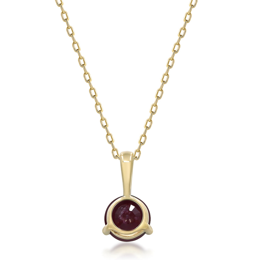 Penelope 10K Yellow Gold Round-Cut  Mozambique Ruby Pendant