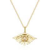 Swallow 14K Yellow Gold Round-Cut Opal Pendant