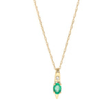 Amelia 10K Yellow Gold Oval-Cut Emerald Pendant