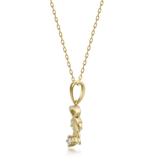 Adelina 10K Yellow Gold Round-Cut White Diamond Pendant