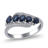 Hannah 14K White Gold Oval-Cut Blue Sapphire Ring