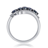 Hannah 14K White Gold Oval-Cut Blue Sapphire Ring