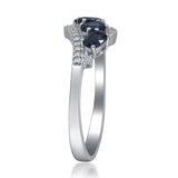 Hannah 14K White Gold Oval-Cut Blue Sapphire Ring