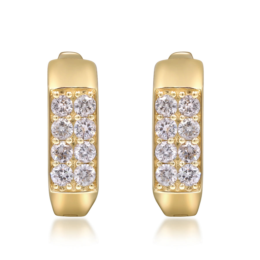 Amelia 14K Yellow Gold Round-Cut White Diamond Earring