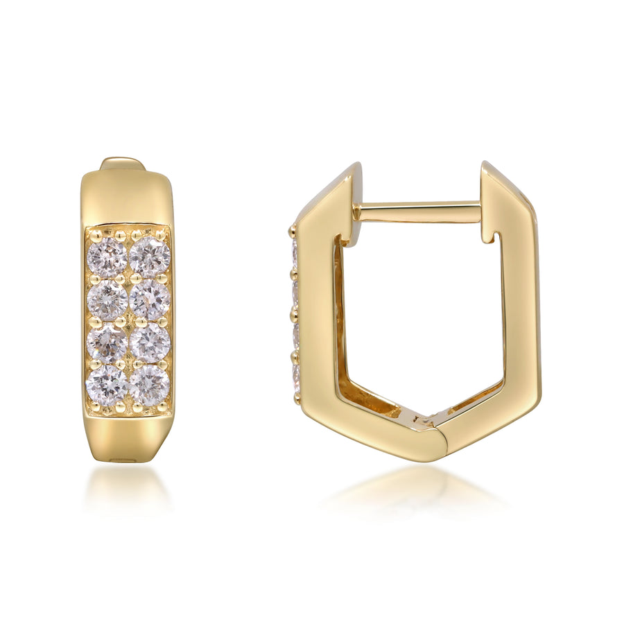 Amelia 14K Yellow Gold Round-Cut White Diamond Earring