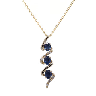 Emery 14K Yellow Gold Oval-Cut Blue Sapphire Pendant