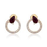 Mindy 14K Yellow Gold Pear-Cut Mozambique Ruby Earring