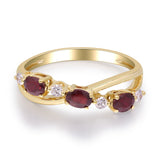 Sage 10K Yellow Gold Oval-Cut Mozambique Ruby Ring
