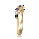 Natalie 14K Yellow Gold Round-Cut Blue Sapphire Ring
