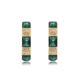 Aaliyah 14K Yellow Gold Fancy-Cut Malachite Earrings