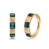 Aaliyah 14K Yellow Gold Fancy-Cut Malachite Earrings