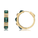 Aaliyah 14K Yellow Gold Fancy-Cut Malachite Earrings