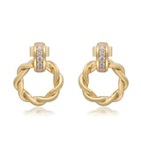 Amelia 14K Yellow Gold Round-Cut White Diamond Earring