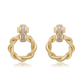 Saylor 14K Yellow Gold Round-Cut White Diamond Earring