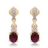 Hallie 14K Yellow Gold Oval-Cut Mozambique Ruby Earring