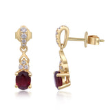 Hallie 14K Yellow Gold Oval-Cut Mozambique Ruby Earring