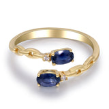 Eden 14K Yellow Gold Oval-Cut Blue Sapphire Ring