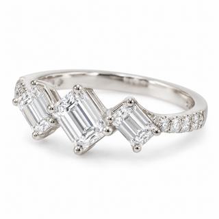 Ruth 14K White Gold Emerald-Cut LAB Grown Diamond Rings