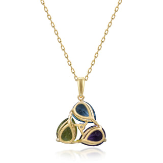 Valerie 14K Yellow Gold Pear-Cut Swiss Blue Topaz Pendant