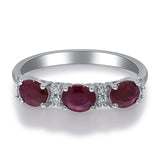 Valerie 14K White Gold Oval-Cut Mozambique Ruby Ring