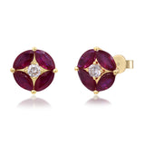Aliyah 10K Yellow Gold Marquise-Cut Mozambique Ruby Earrings