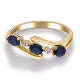 Maeve 14K Yellow Gold Oval-Cut Blue Sapphire Ring