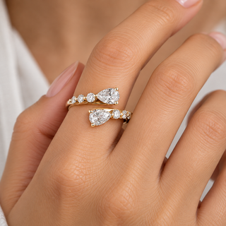 Ruth 14K Yellow Gold Pear-Cut LAB Grown Diamond Rings