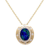 Stellar Halo Duplet Opal & Diamond Pendant