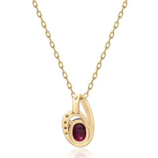 Amelie 14K Yellow Gold Oval-Cut Mozambique Ruby Pendant