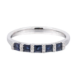 Maya 14K White Gold Square-Cut Blue Sapphire Ring