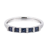 Maya 14K White Gold Square-Cut Blue Sapphire Ring