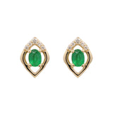 Alice 14K Yellow Gold Oval-Cut Emerald Earrings