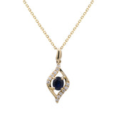 Addison 14K Yellow Gold Oval-Cut Blue Sapphire Pendant