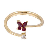 Lily 14K Yellow Gold Marquise-Cut Mozambique Ruby Ring