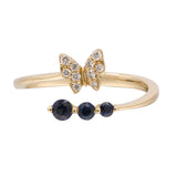 Maria 14K Yellow Gold Round-Cut Blue Sapphire Ring