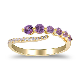 Naini 925 Sterling Silver Round-Cut Pink Sapphire Ring