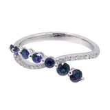 Stella 14K White Gold Round-Cut Blue Sapphire Ring
