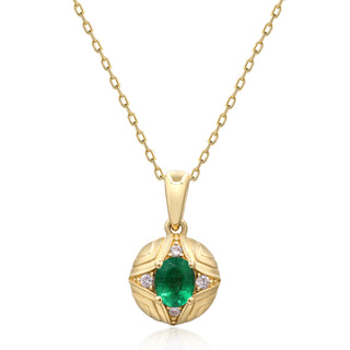 Emerson 14K Yellow Gold Oval-Cut Emerald Pendant