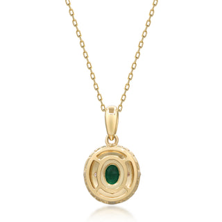 Oaklynn 14K Yellow Gold Oval-Cut Emerald Pendant