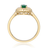 Lily Oval-Cut Emerald & Diamond Dome 14K Ring