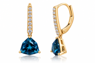 Abby 10K Yellow Gold Trillion-Cut Brazilian London Blue Topaz Earrings