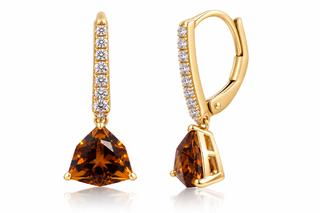 Abby 10K Yellow Gold Trillion-Cut Whisky Quartz Earrings
