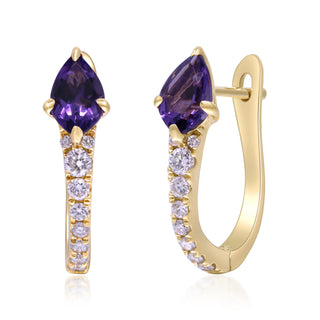 Abby 10K Yellow Gold Pear-Cut Amethyst Earrings