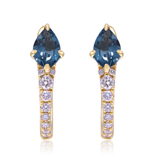 Amelie 10K Yellow Gold Pear-Cut Brazilian London Blue Topaz Earrings