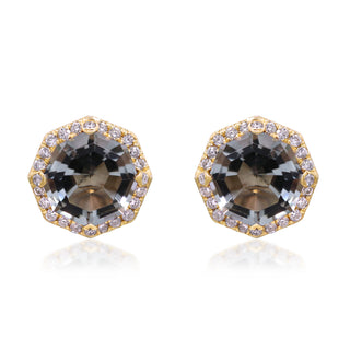 Abby 10K Yellow Gold Round-Cut Green Amethyst Earrings