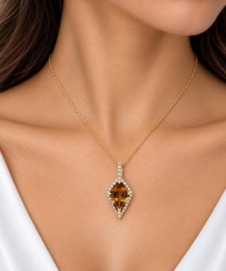 Valerie 10K Yellow Gold Pear-Cut Citrine Pendant