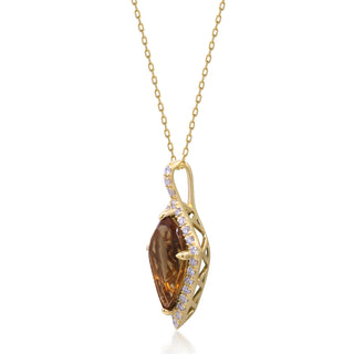 Valerie 10K Yellow Gold Pear-Cut Citrine Pendant