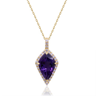 Valerie 10K Yellow Gold Pear-Cut Pink Amethyst Pendant