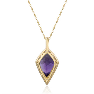 Valerie 10K Yellow Gold Pear-Cut Pink Amethyst Pendant
